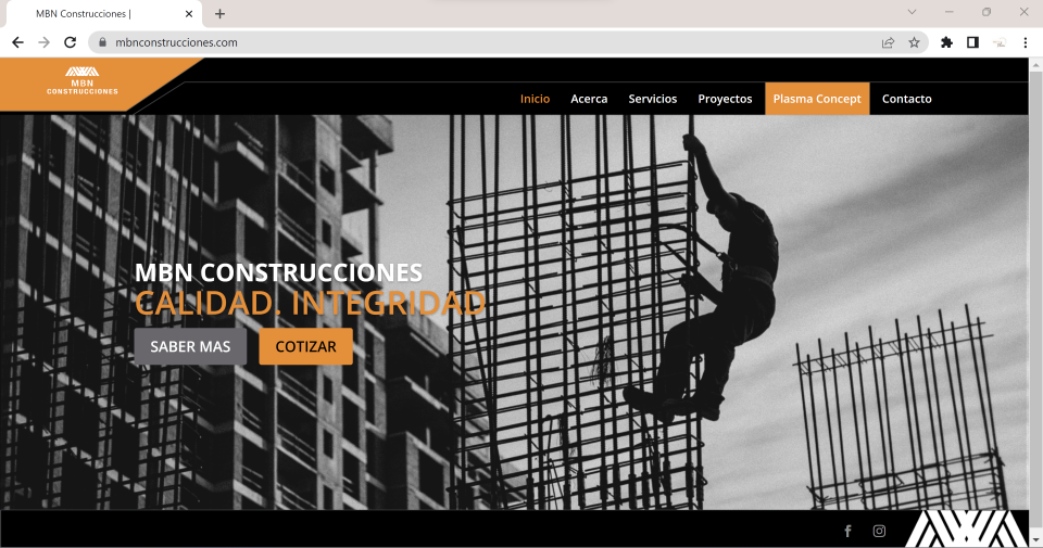Página Web de MBN Construcciones